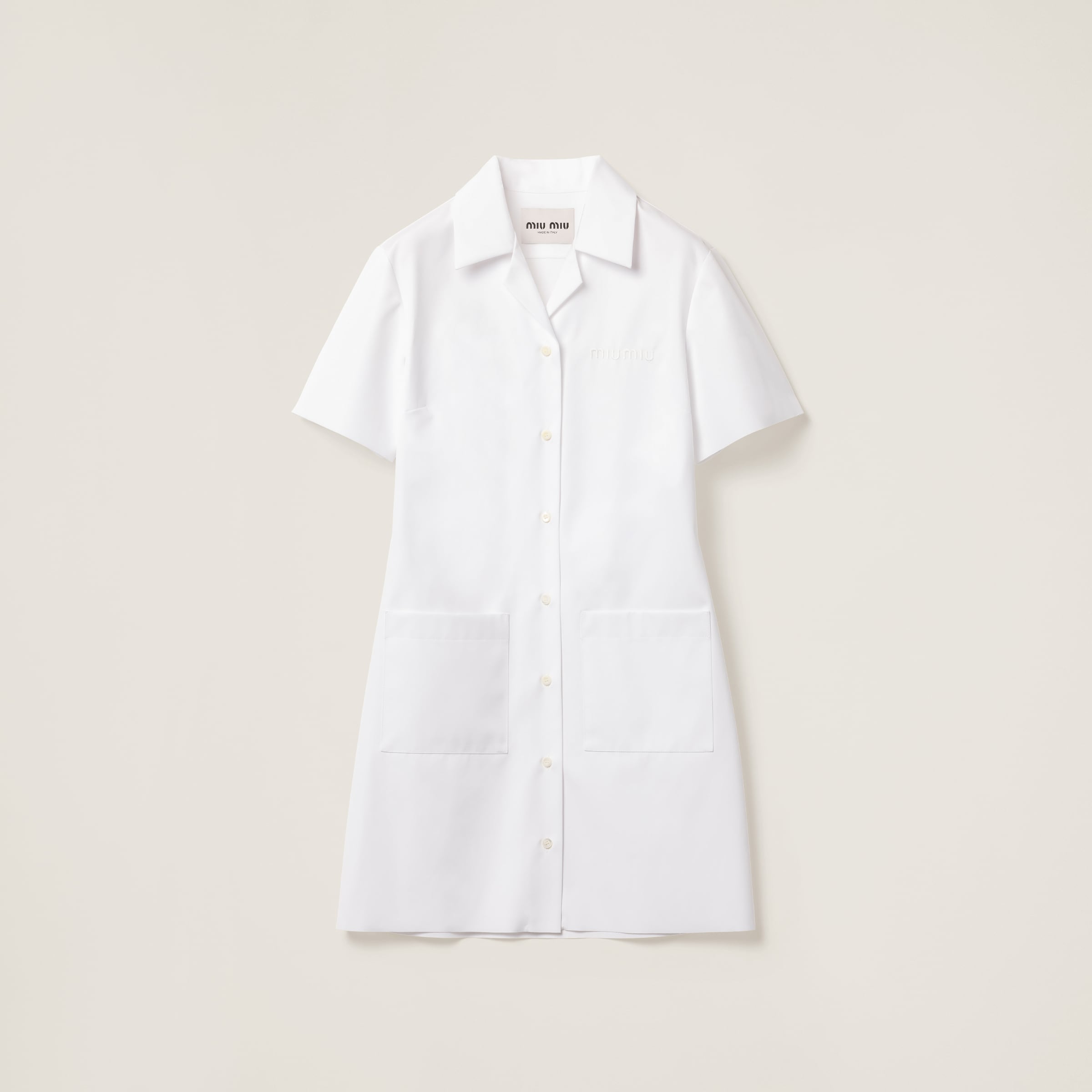 Poplin and jersey mini-dress