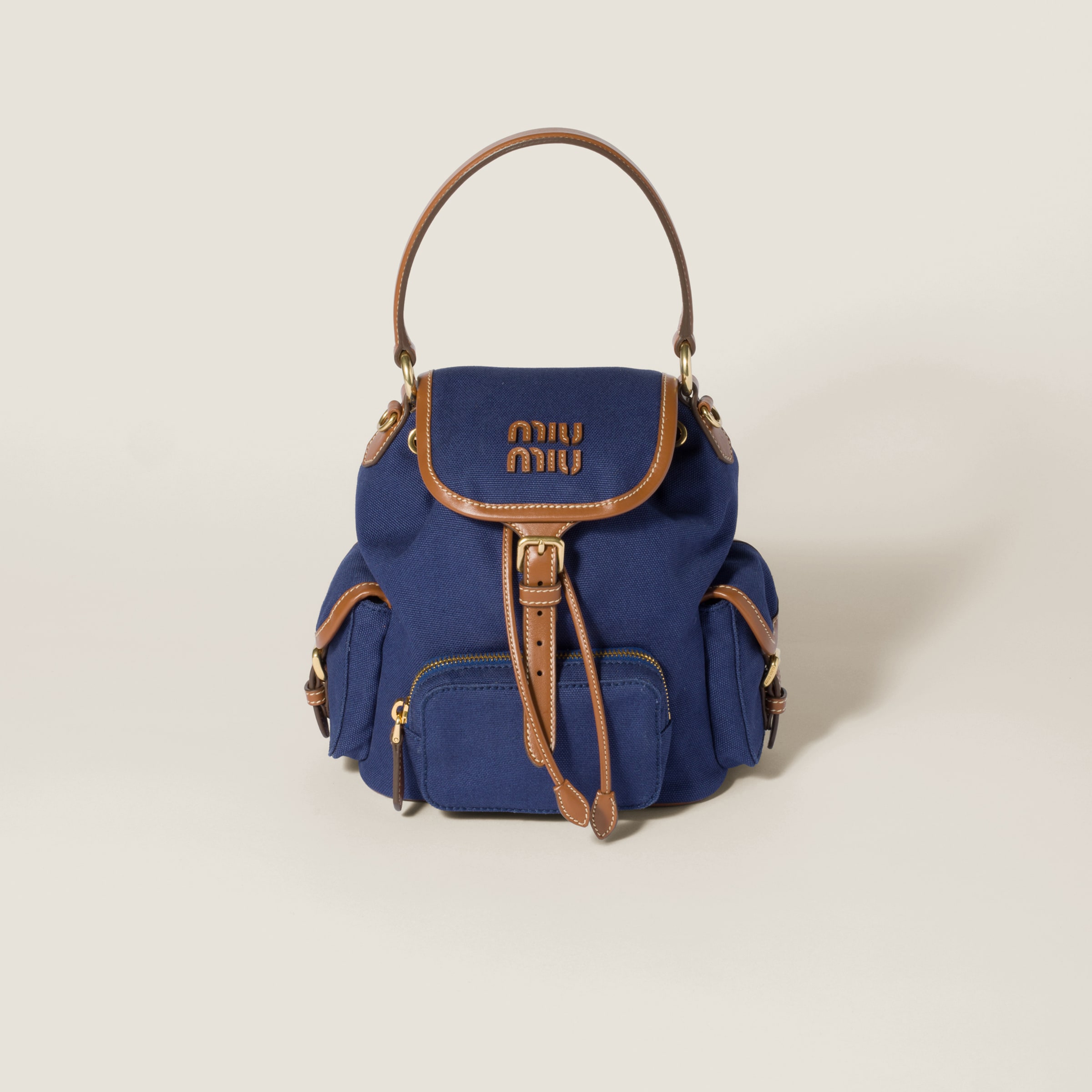 Canvas and leather backpack
