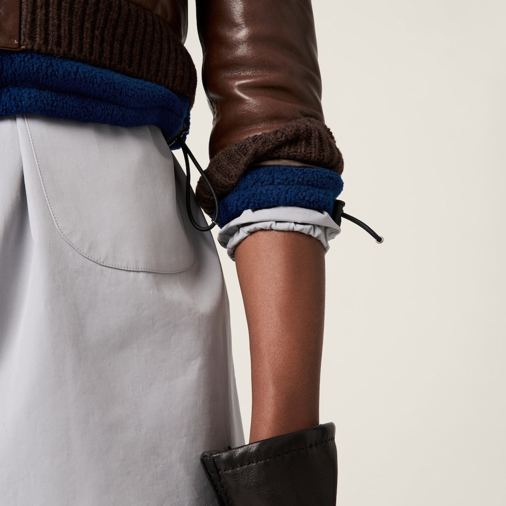 Cropped leather jacket