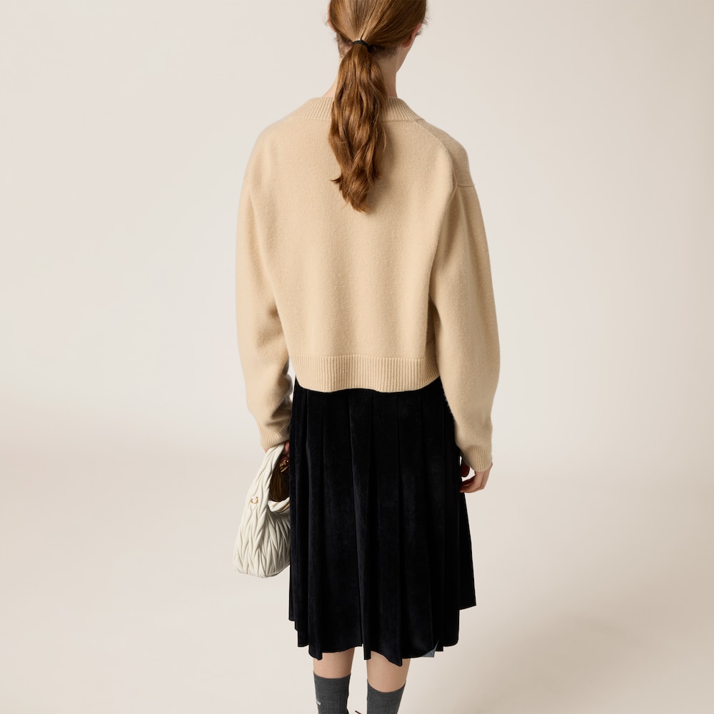 Embroidered cashmere cardigan