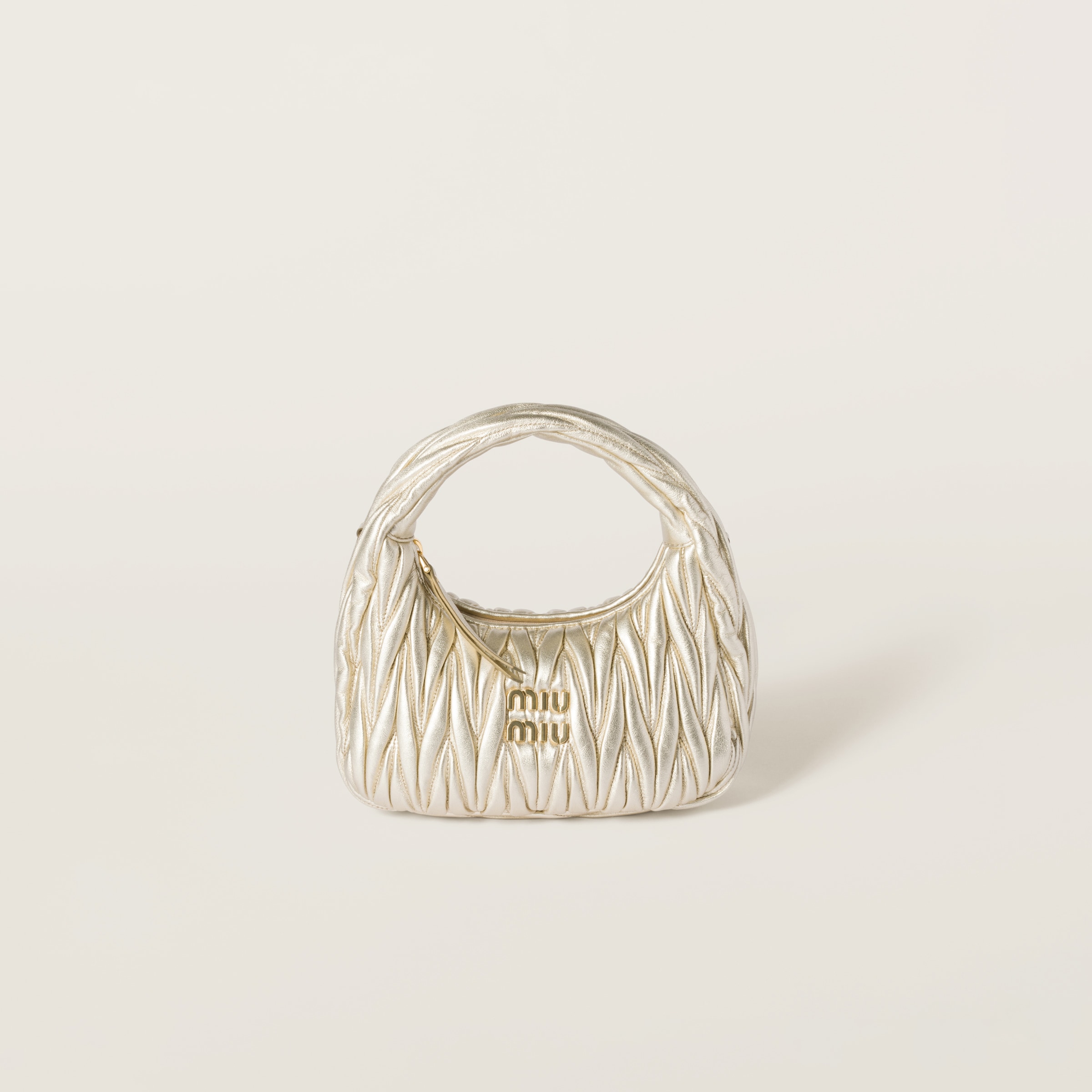 Wander matelassé nappa leather hobo bag