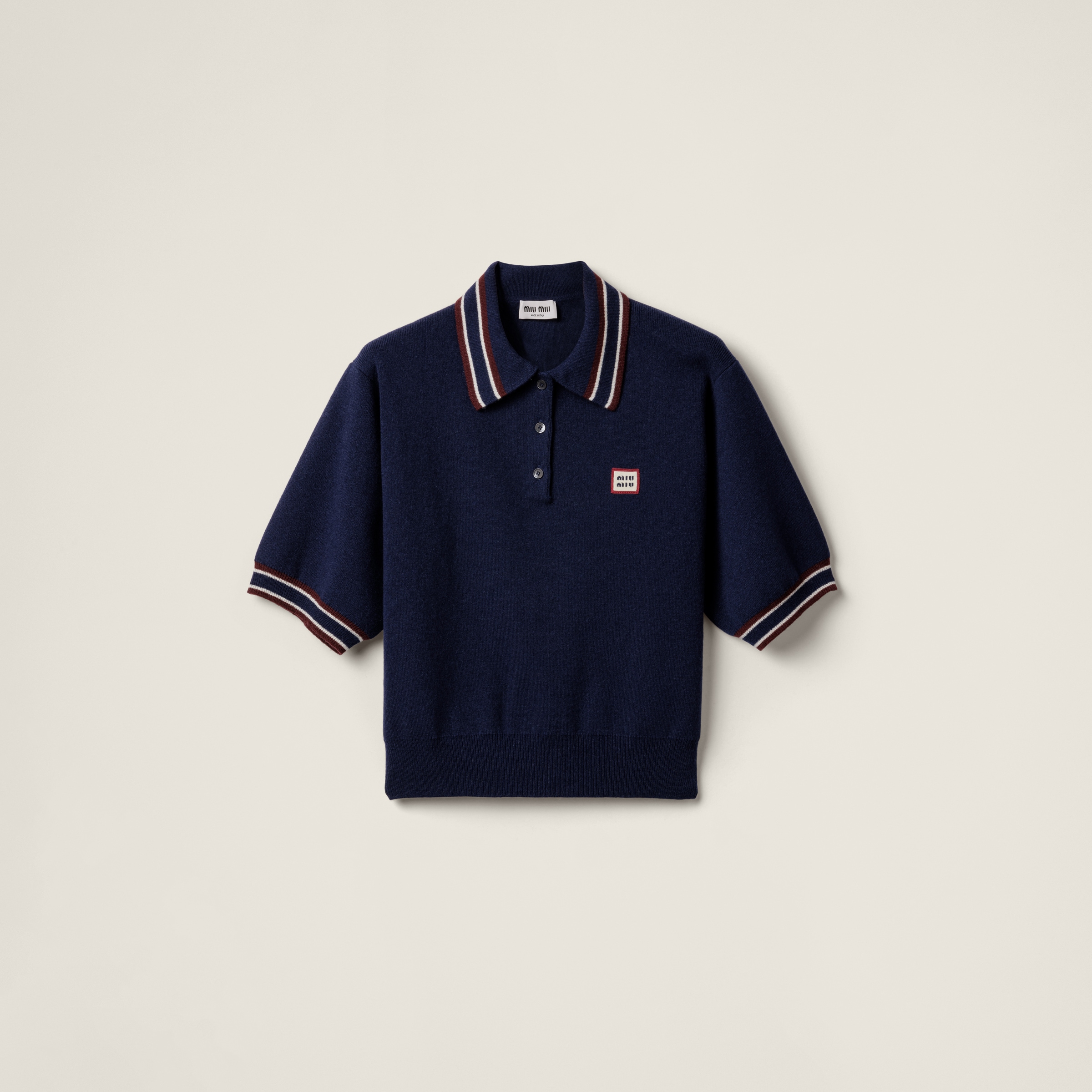 Wool and cashmere polo sweater