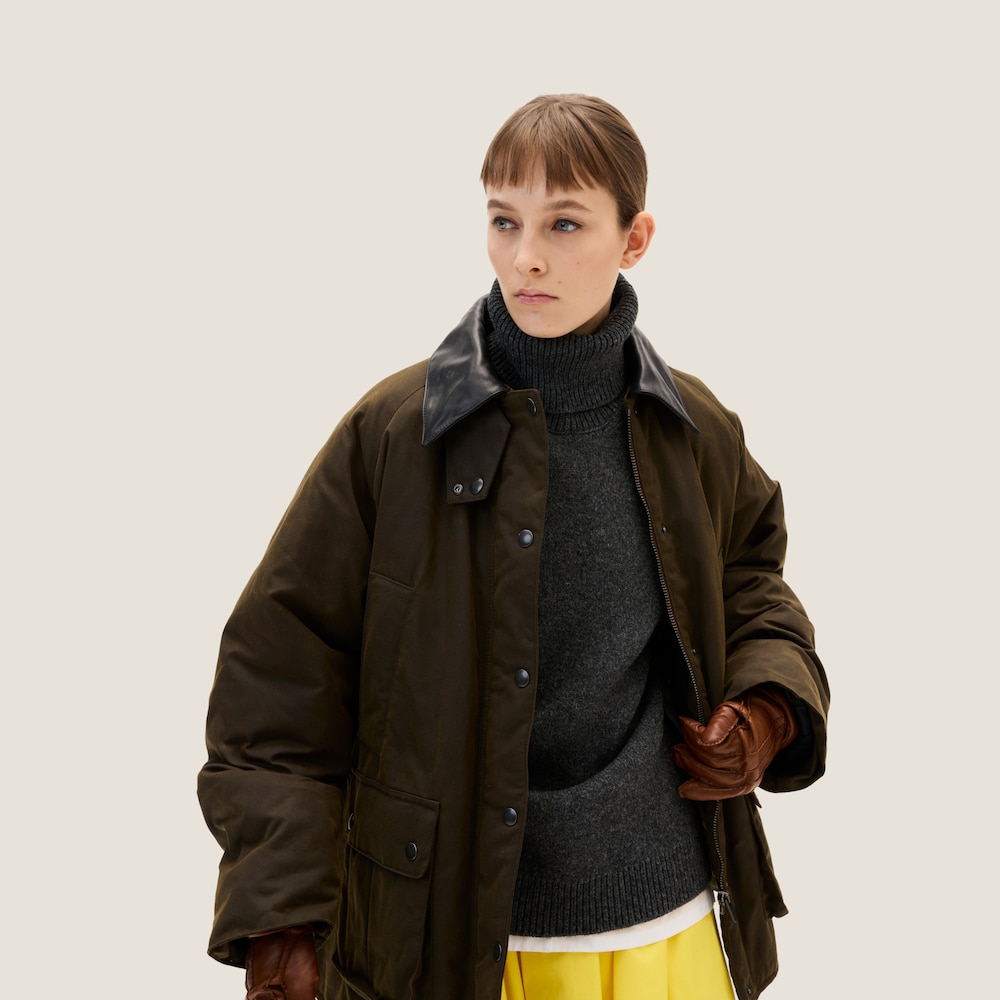 Waxed canvas blouson jacket