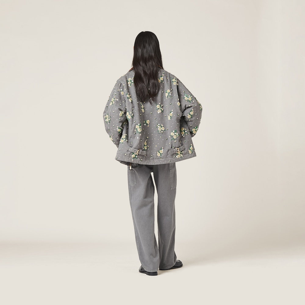 Garment-dyed gabardine pants