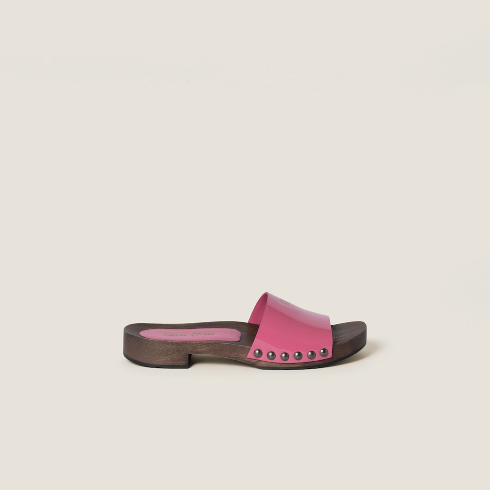 Patent leather clogs