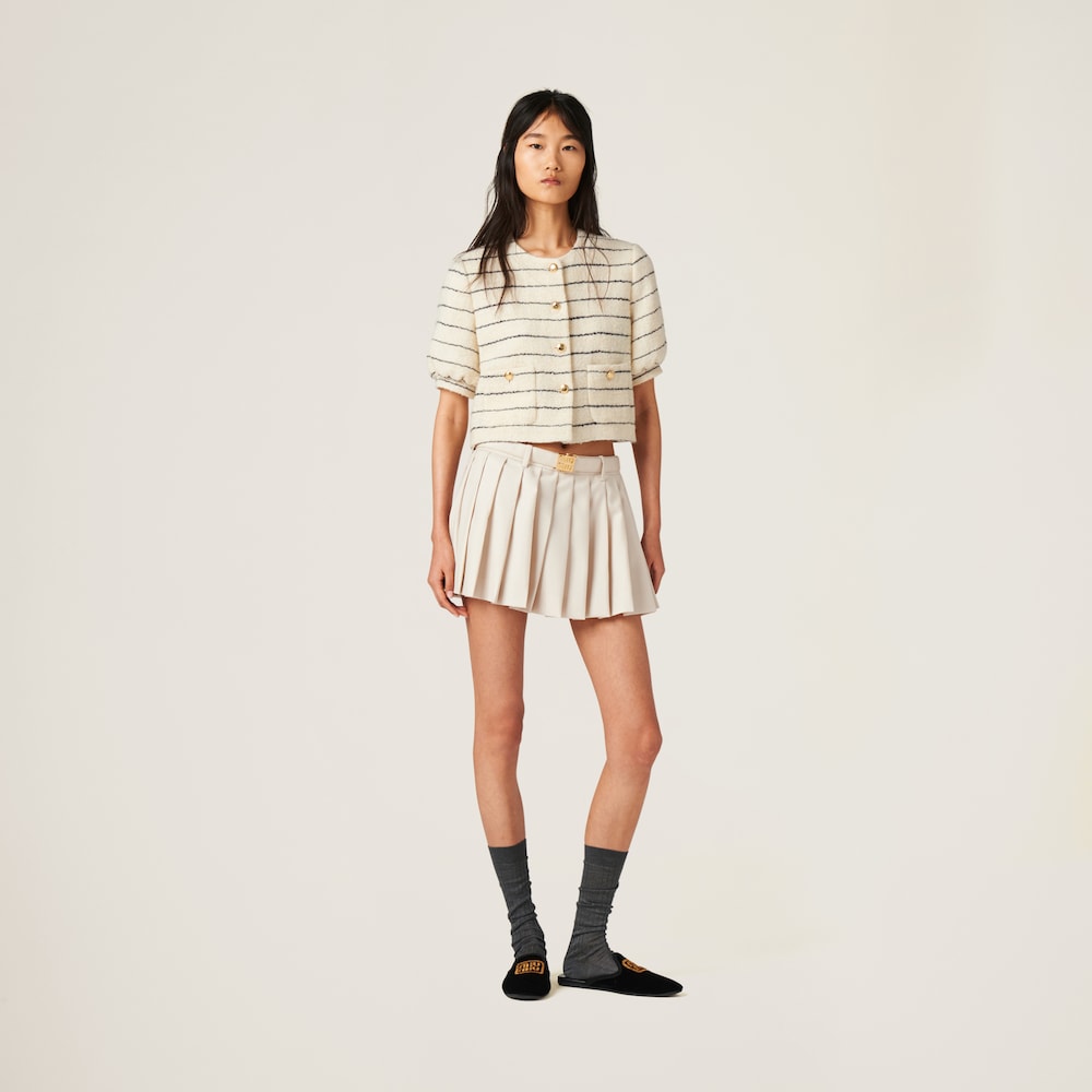Pleated batavia miniskirt
