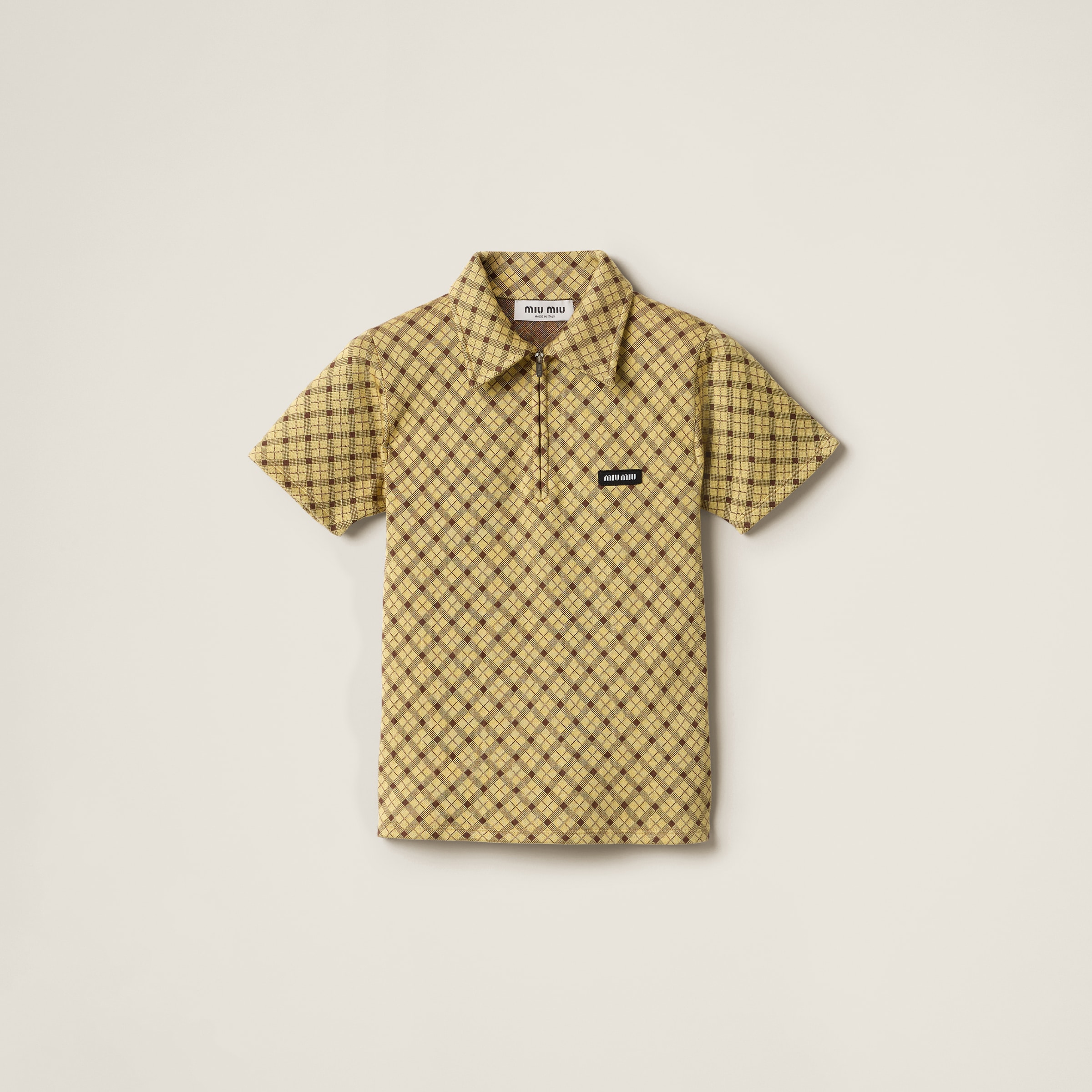 Silk knit polo shirt