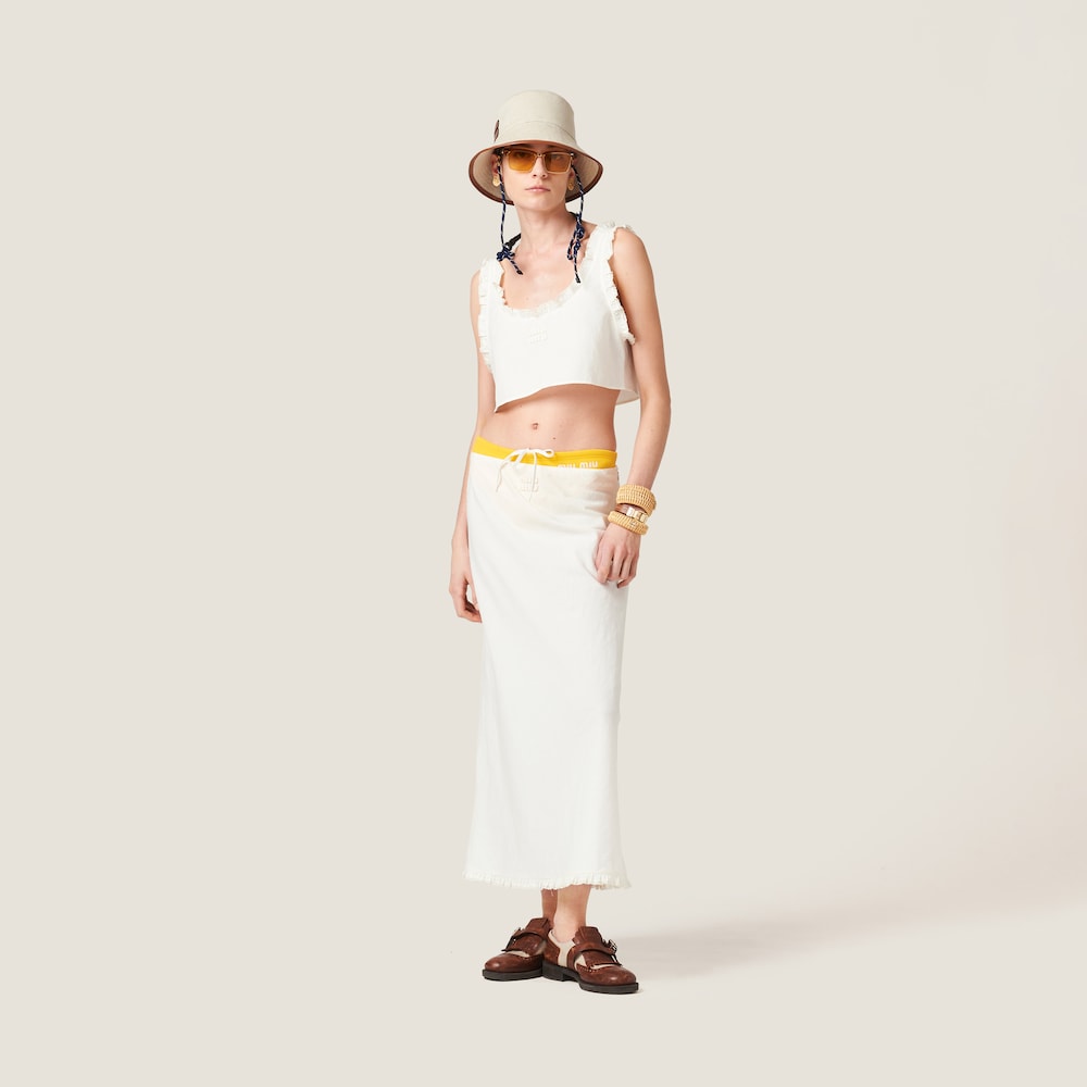 Slubbed canvas top
