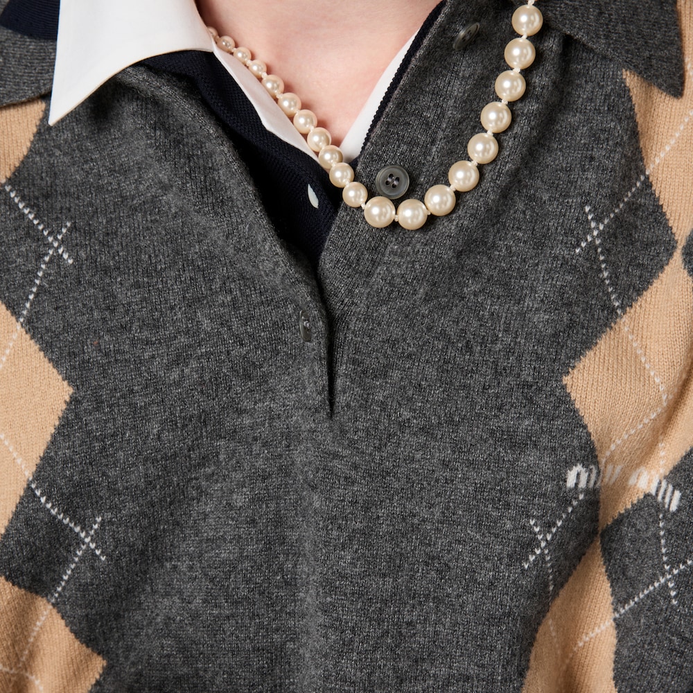 Cashmere knit polo shirt