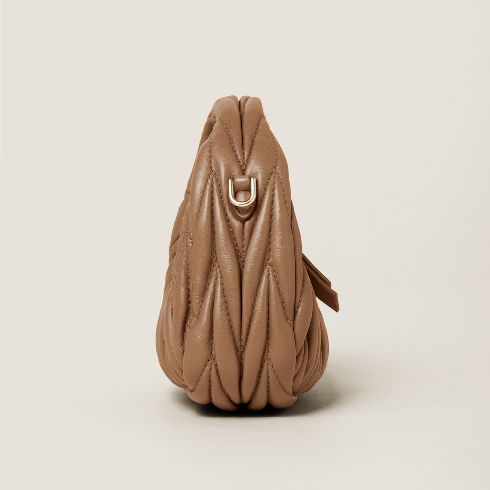 Wander matelassé nappa leather micro hobo bag