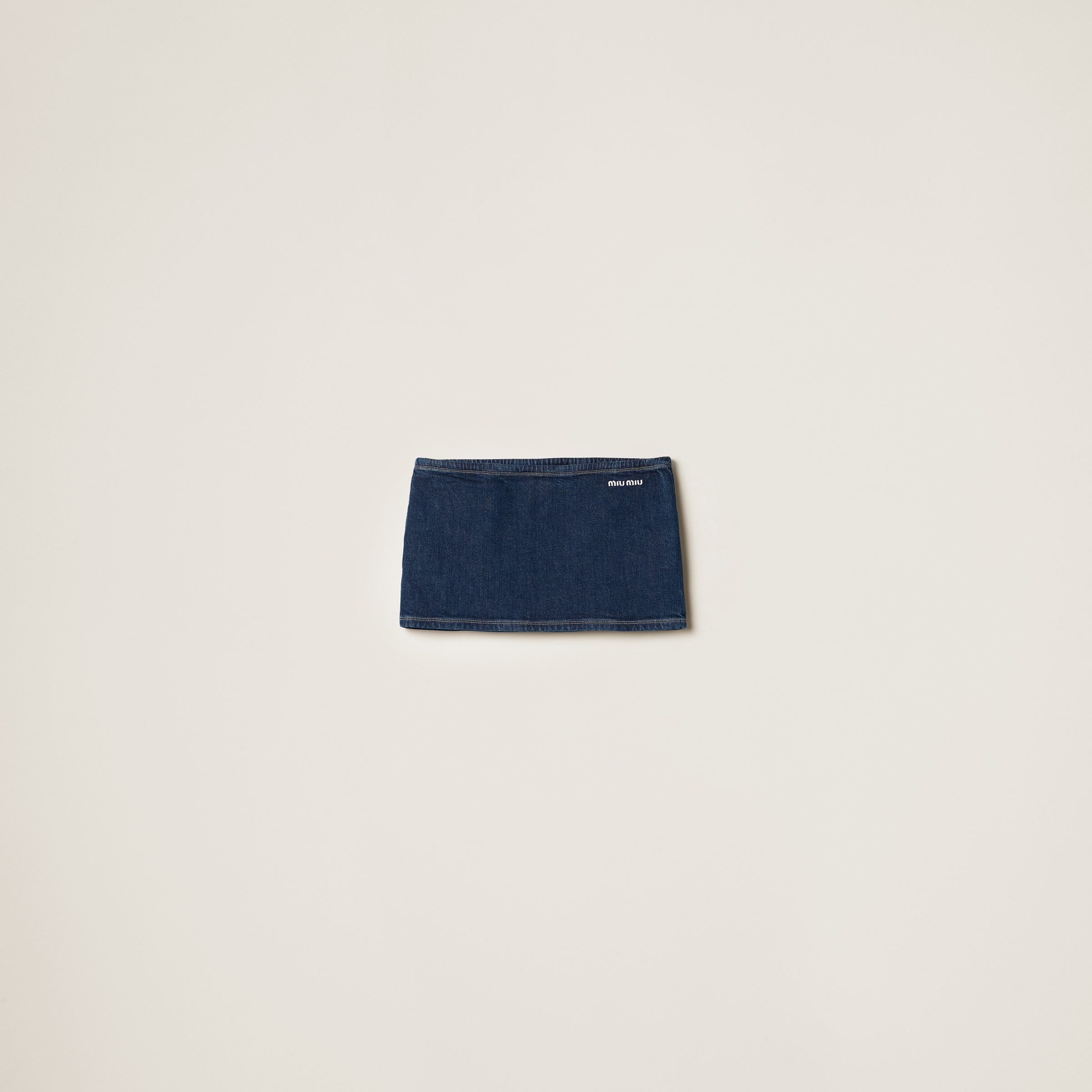 Stretch denim miniskirt