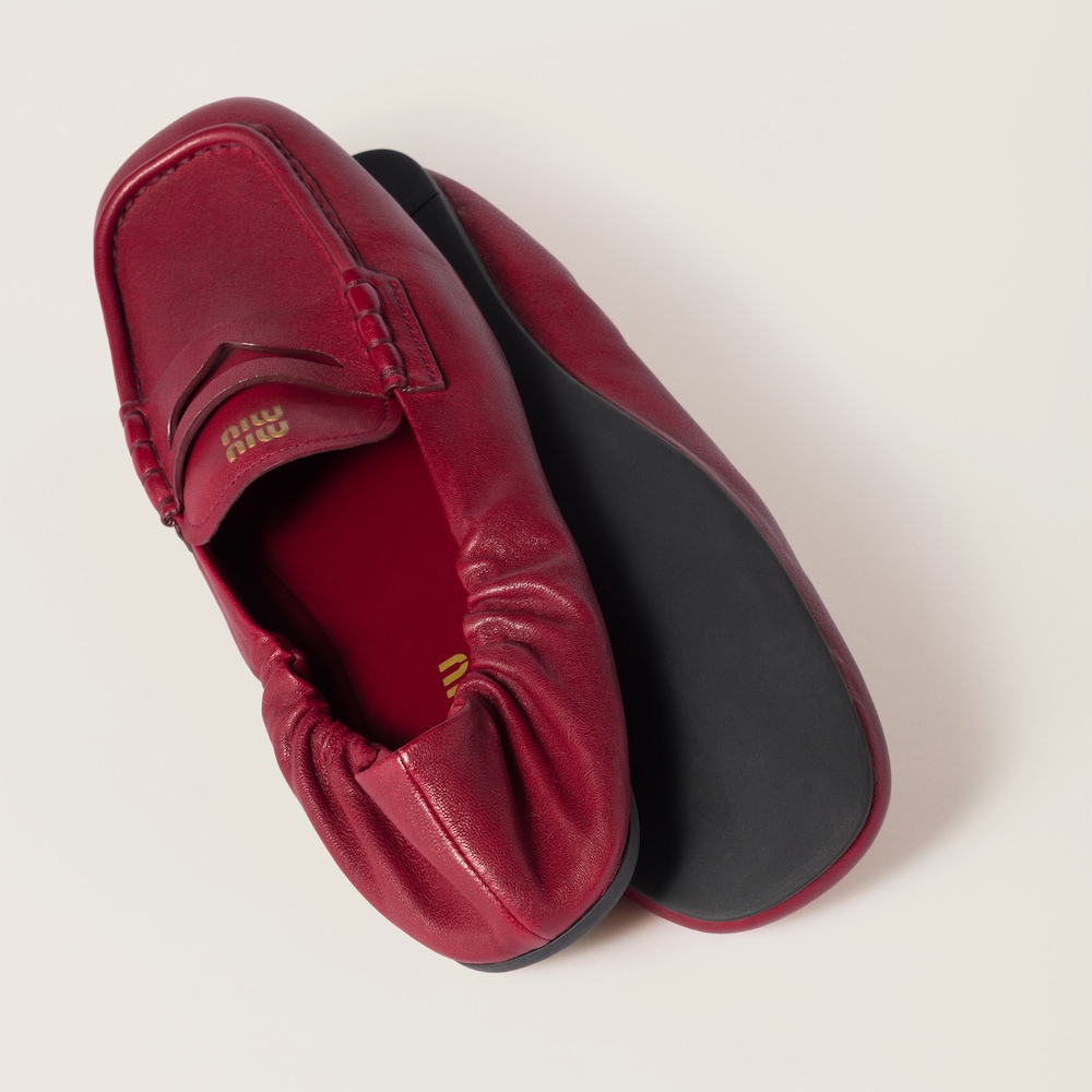 Ruches nappa leather loafers