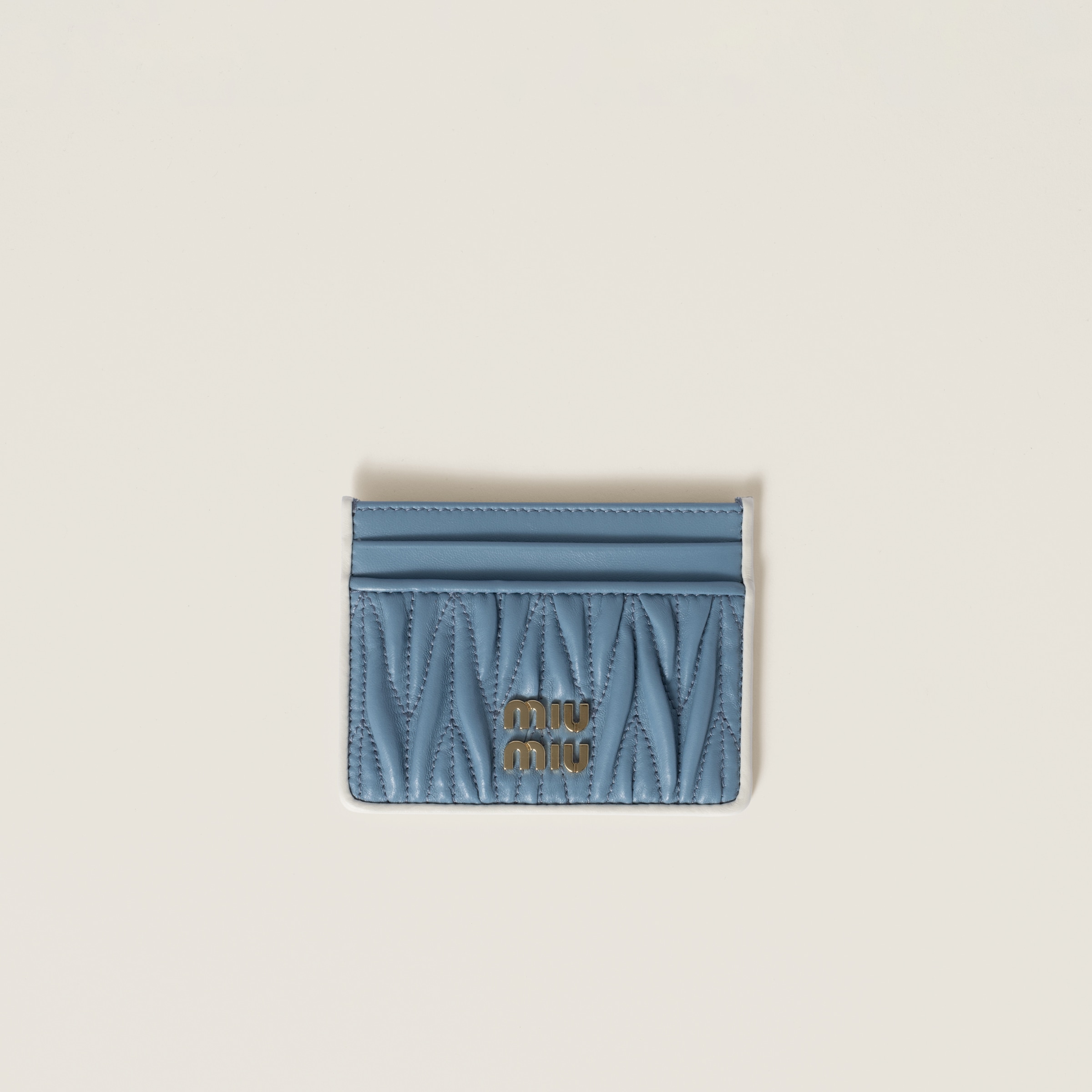 Matelassé nappa leather card holder