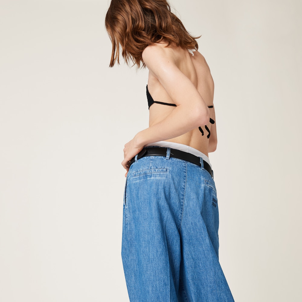 Chambray denim pants