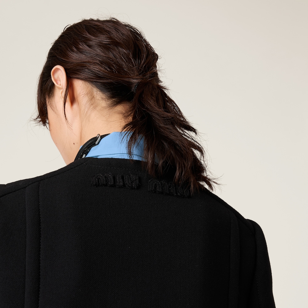 Natté toile double-breasted coat