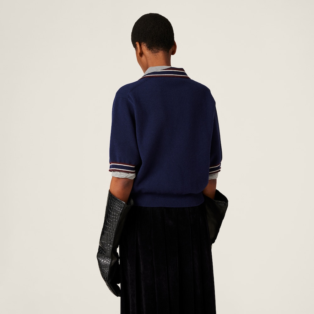 Wool and cashmere polo sweater