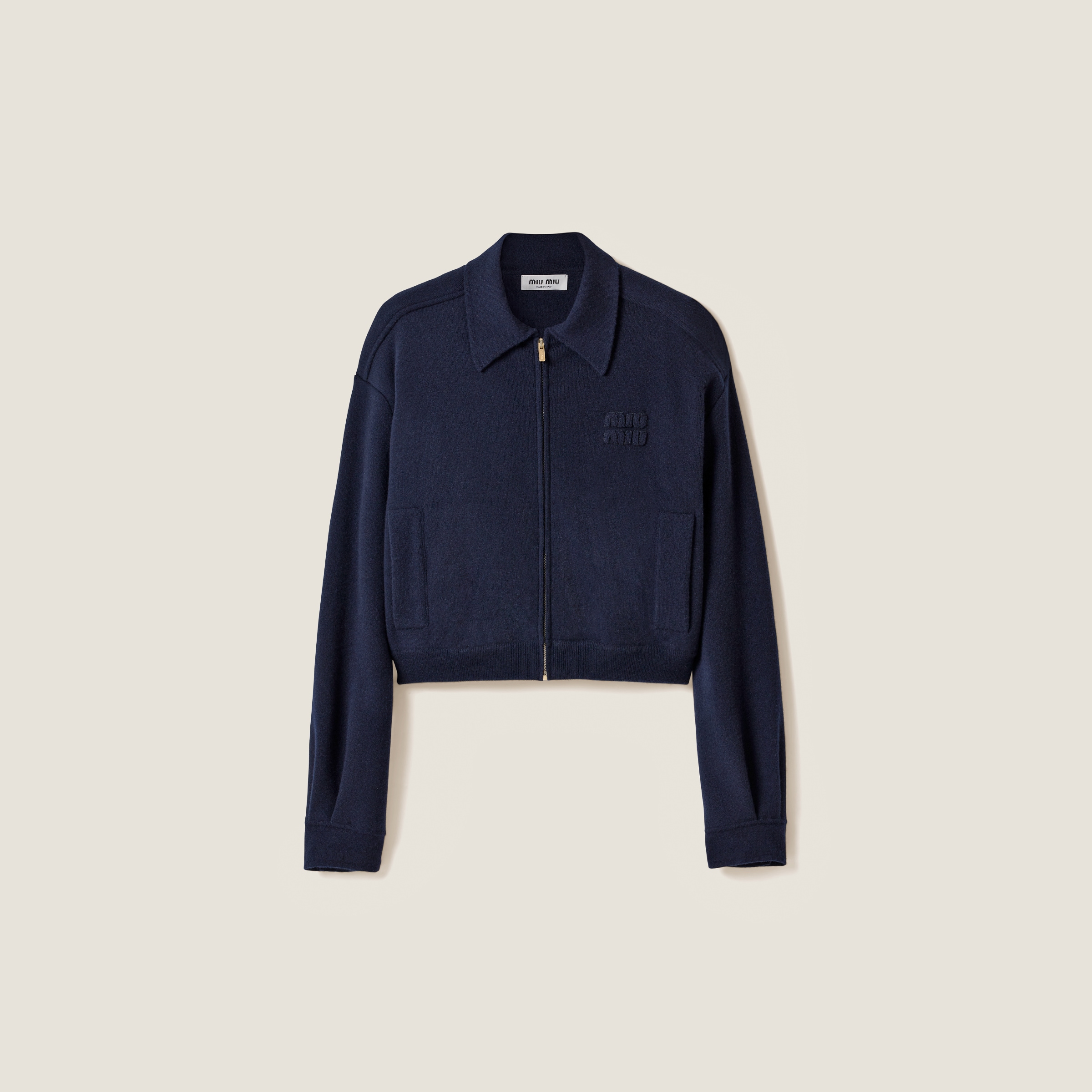 Wool and cashmere blouson jacket