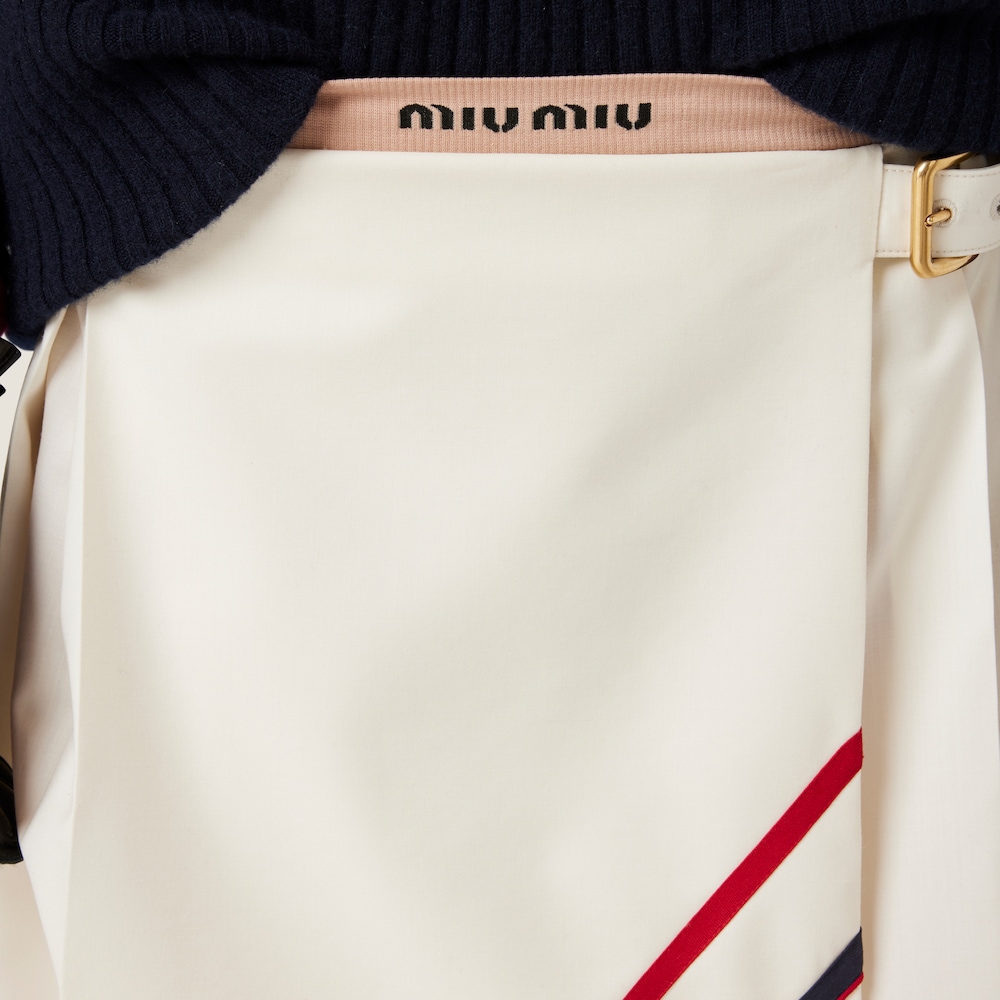 Pleated mohair fabric mini-skirt