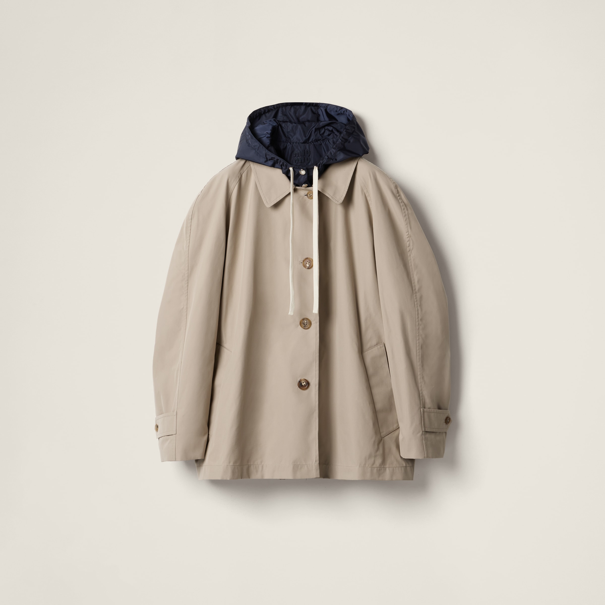Panama cotton and technical pongé blouson jacket