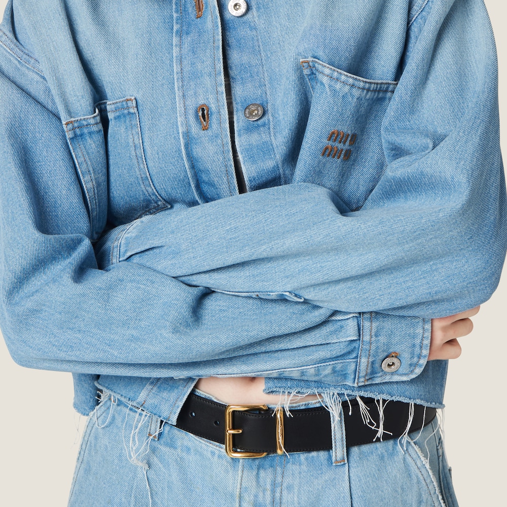 Denim blouson jacket
