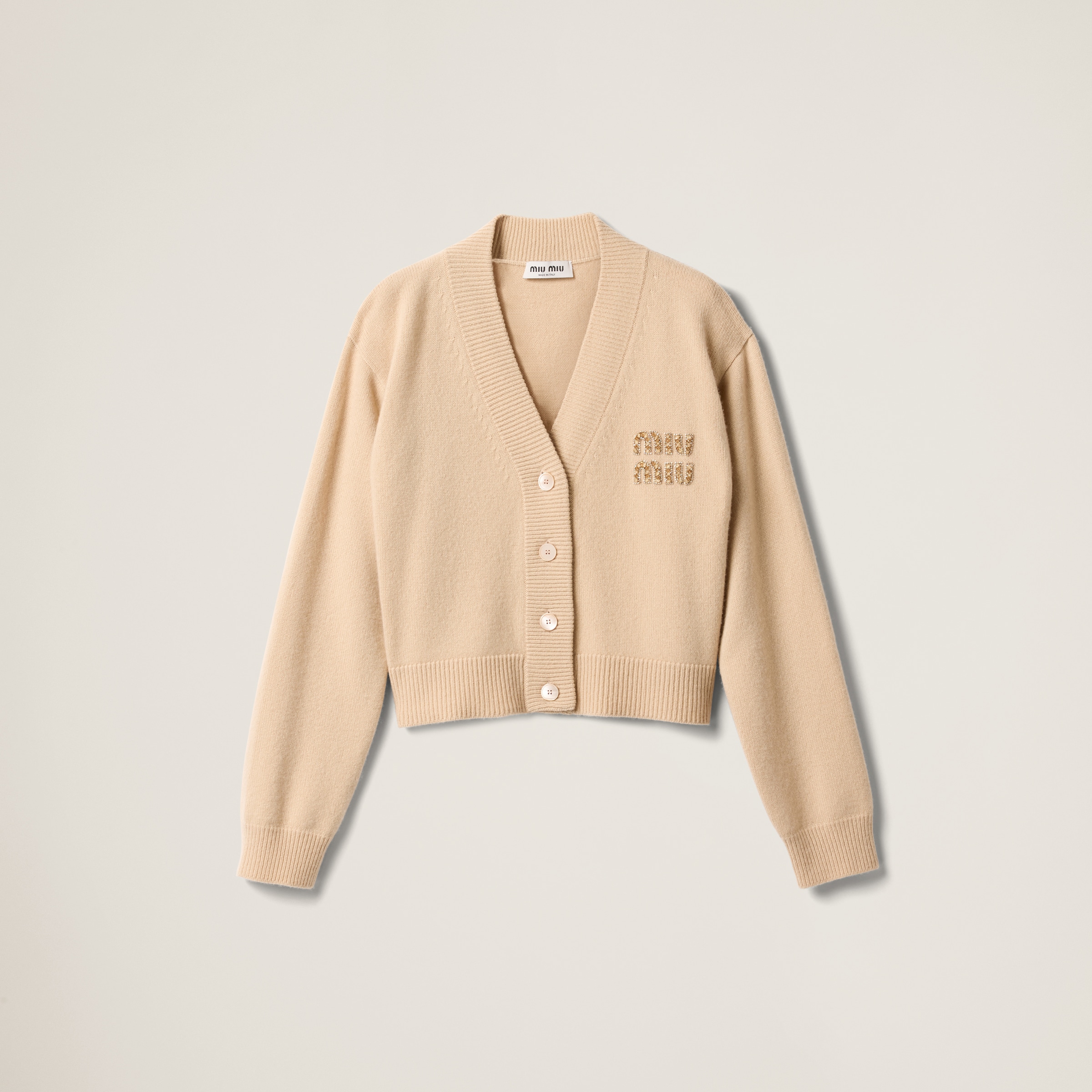 Embroidered cashmere cardigan