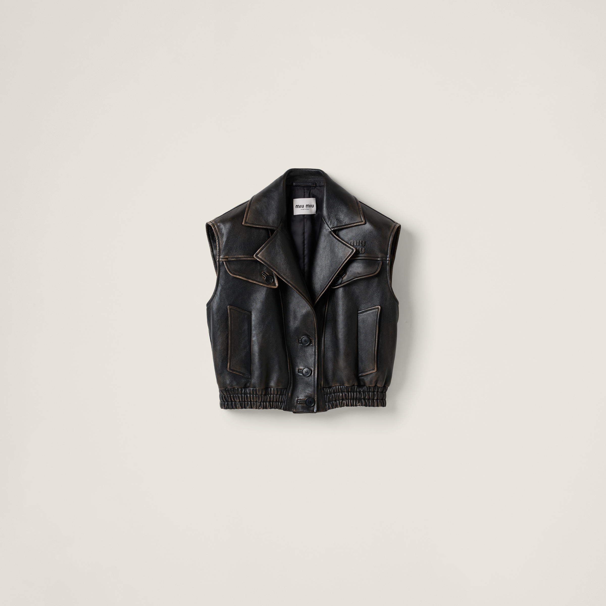Nappa leather vest