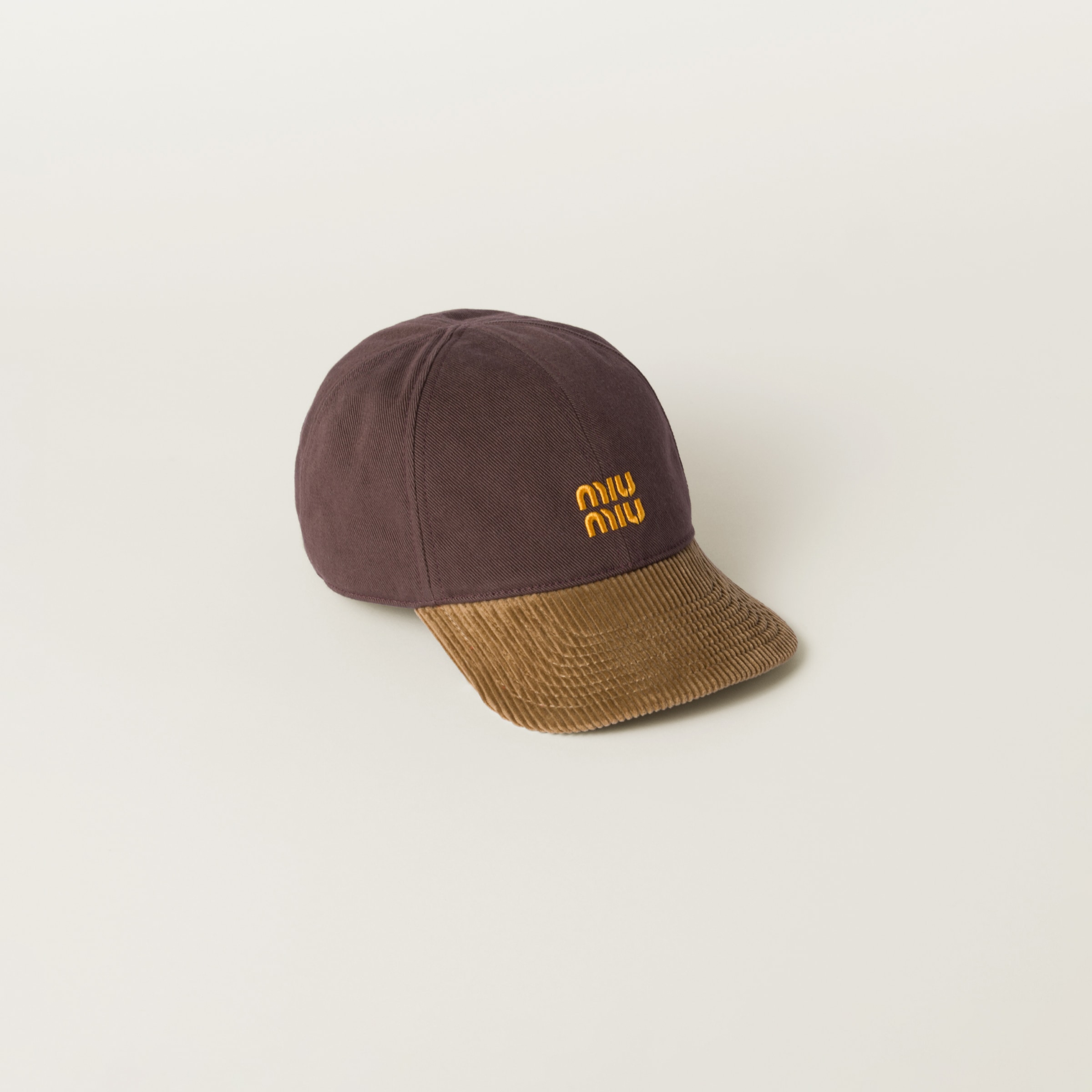 Denim and corduroy baseball cap