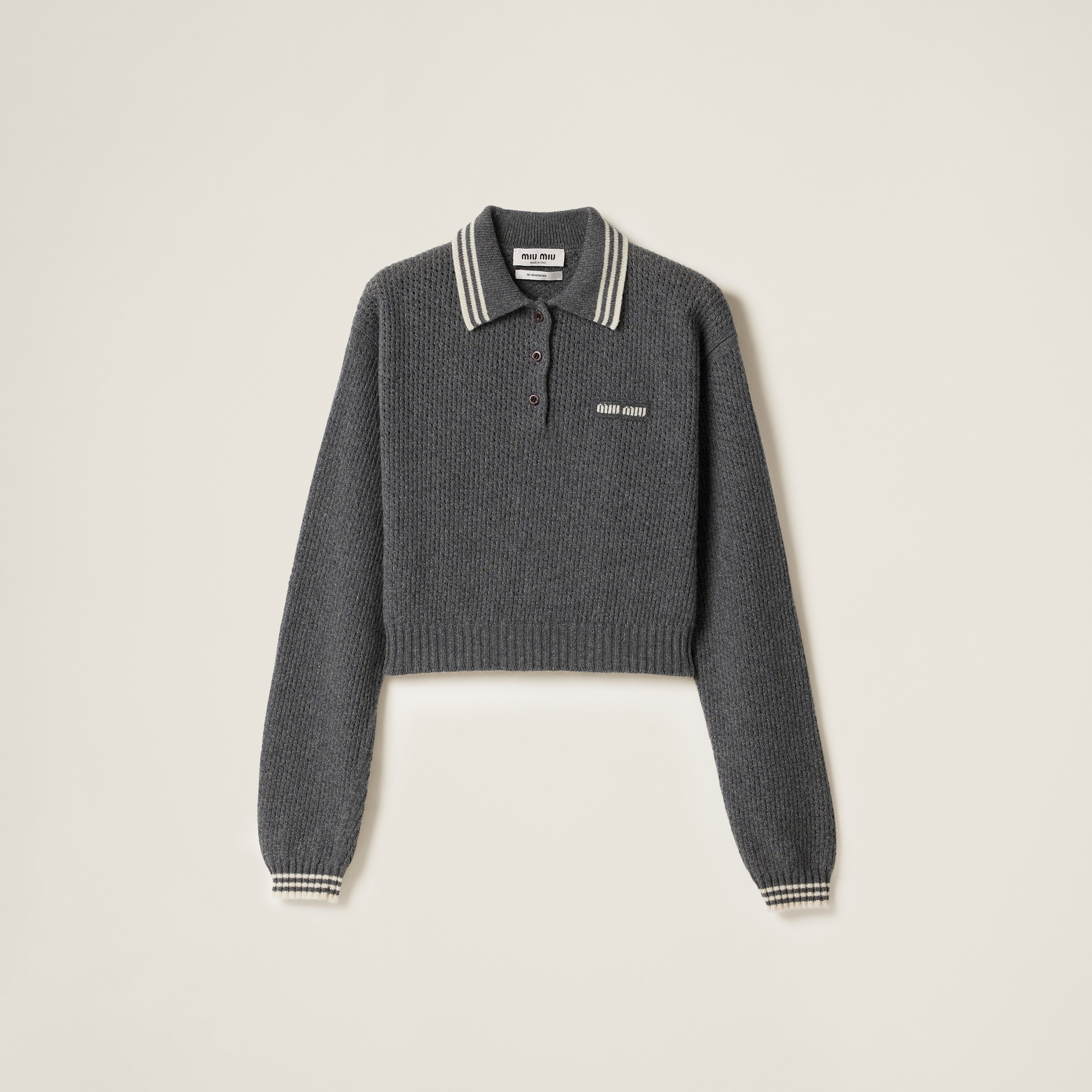 Wool and cashmere polo sweater