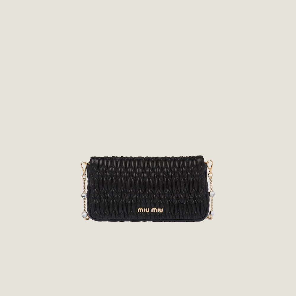 Miu Crystal Cloqué Nappa leather bag