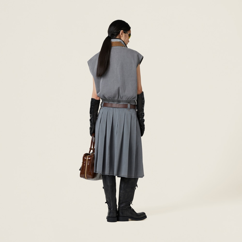 Chambray blouson vest
