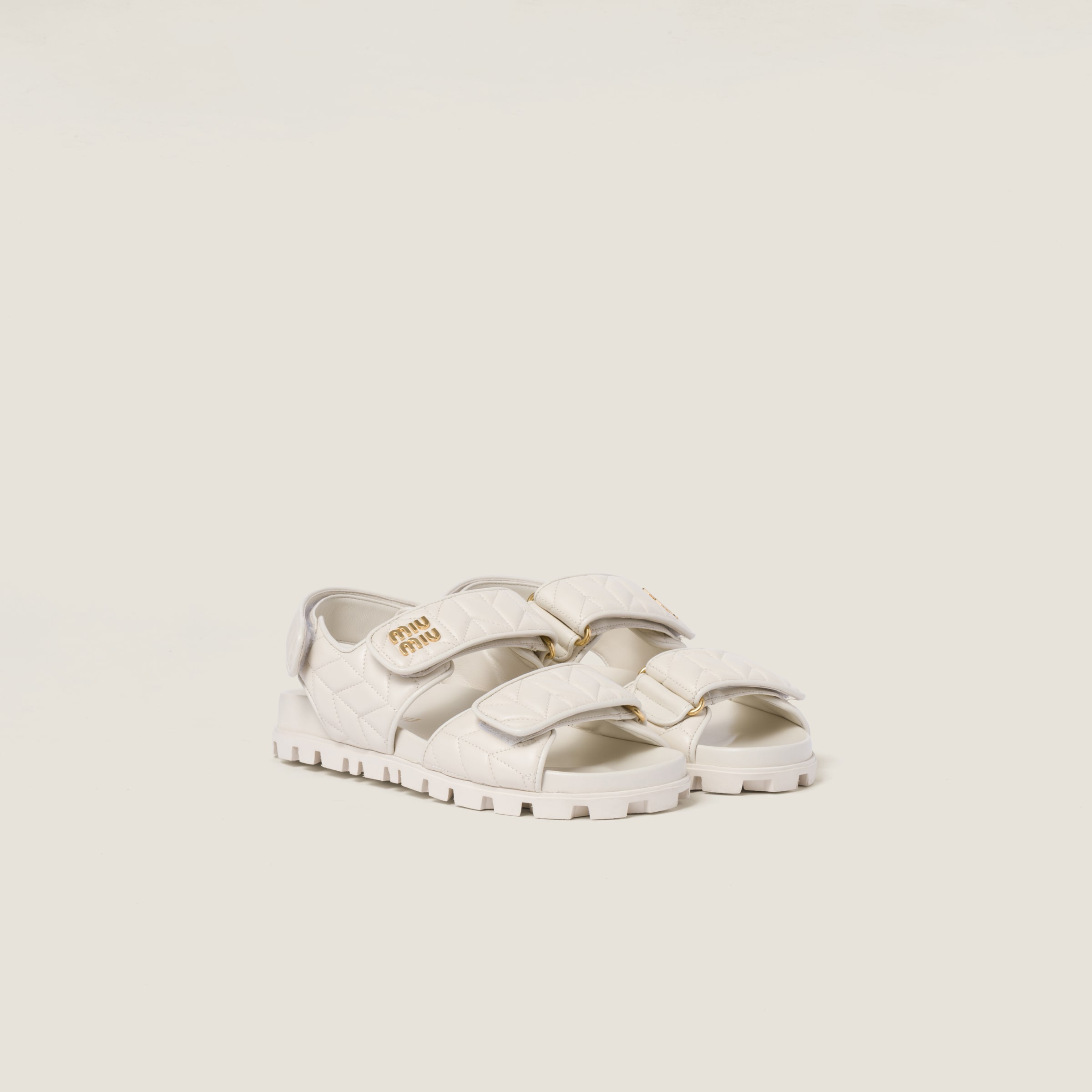 Sporty matelassé nappa leather sandals