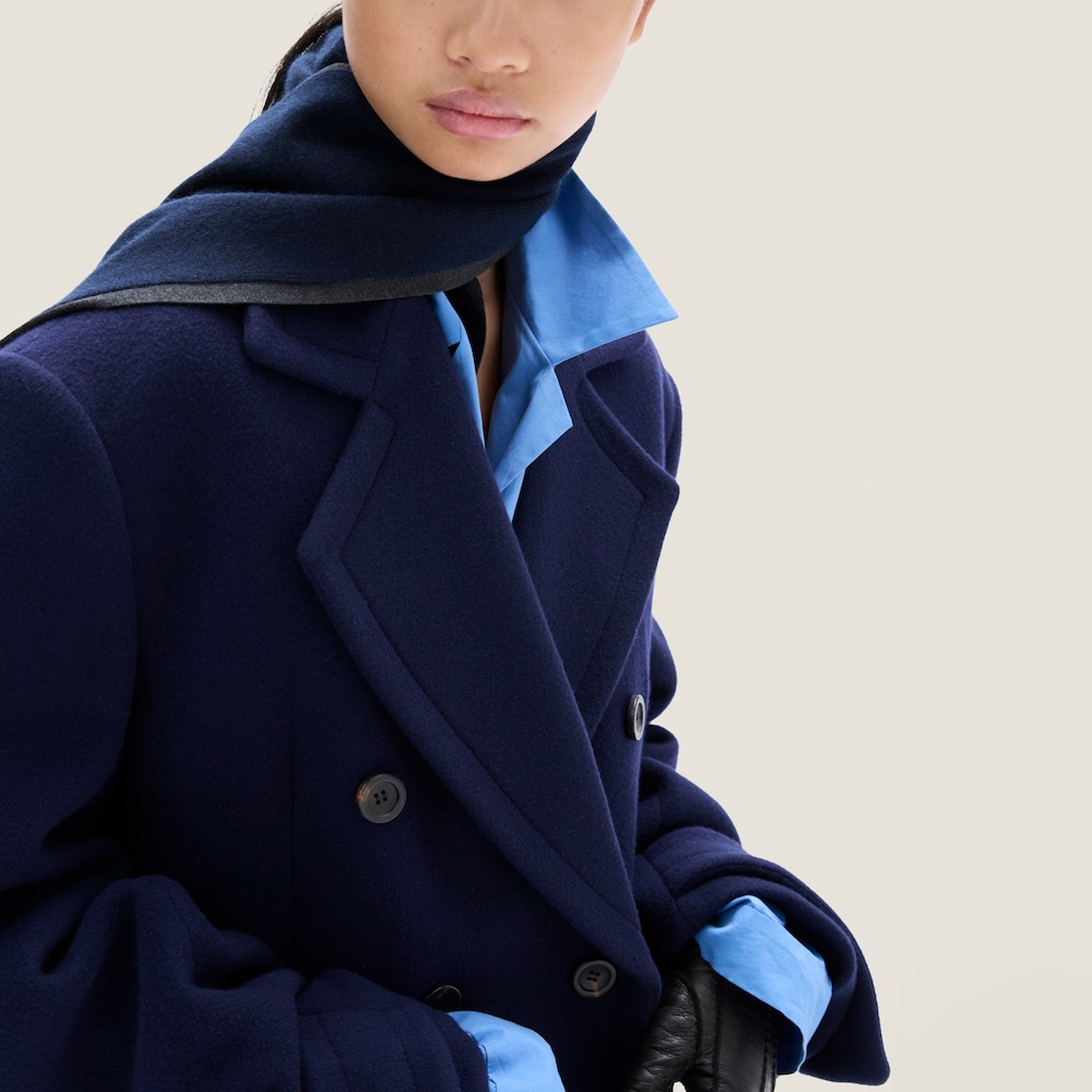 Double-breasted double wool coat