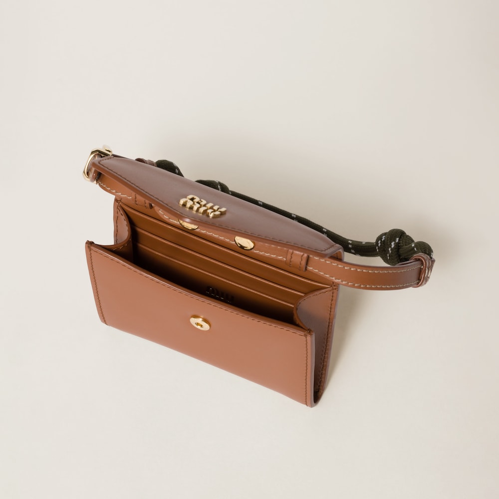 Leather shoulder wallet