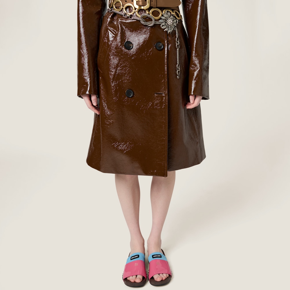 Patent leather clogs