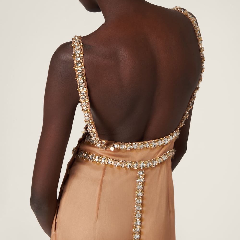 Embroidered organza dress