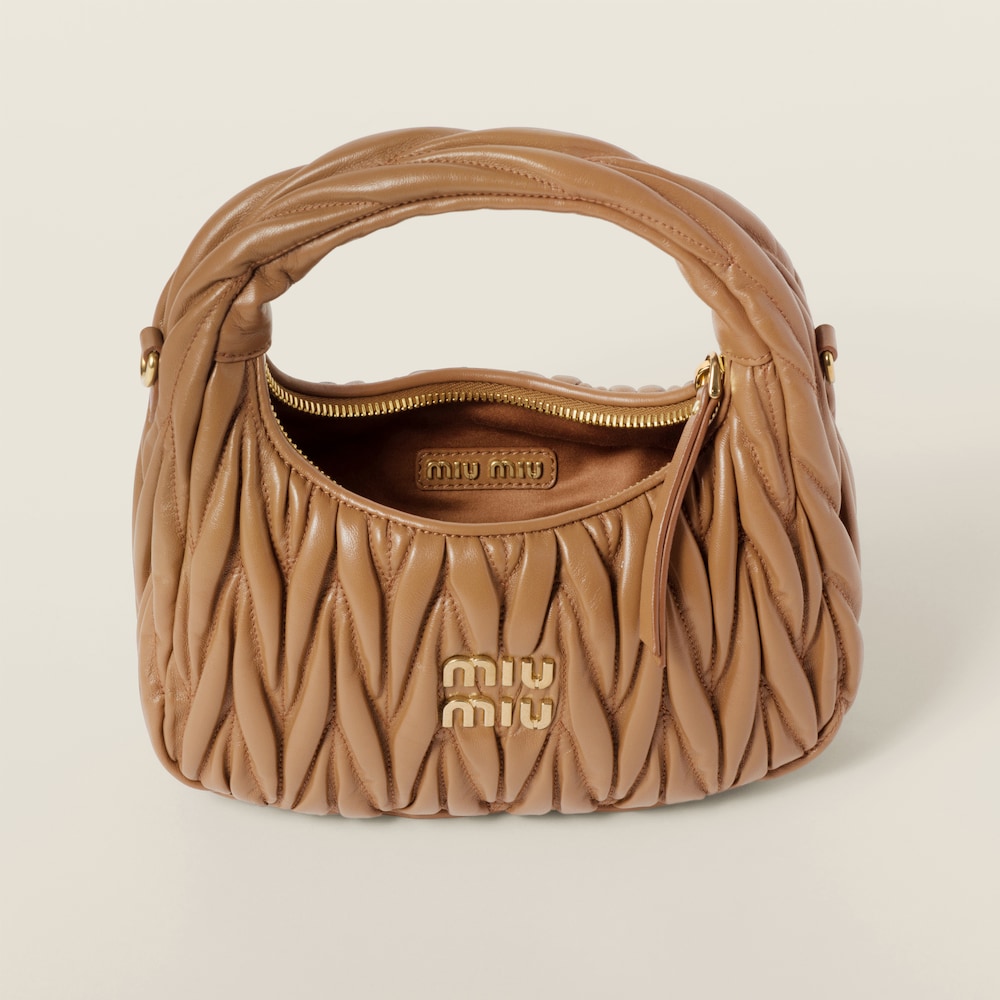 Wander matelassé nappa leather hobo bag