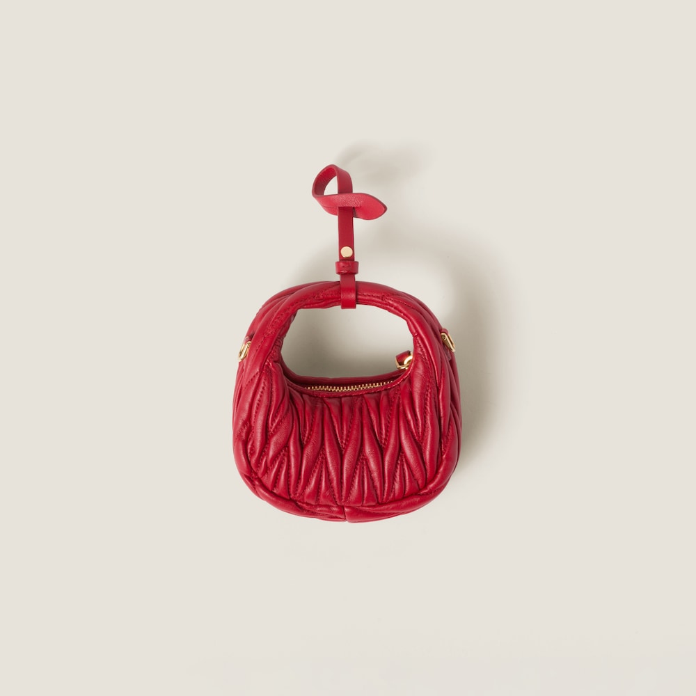 Wander matelassé nappa leather micro hobo bag