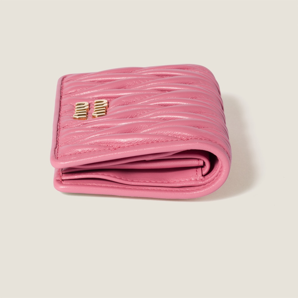Small matelassé nappa leather wallet