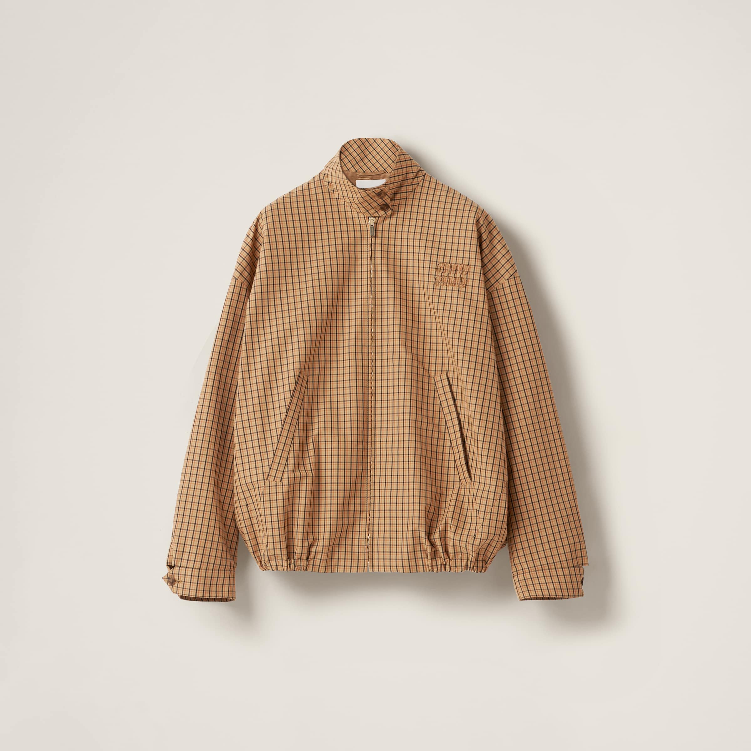 Checked canvas blouson jacket