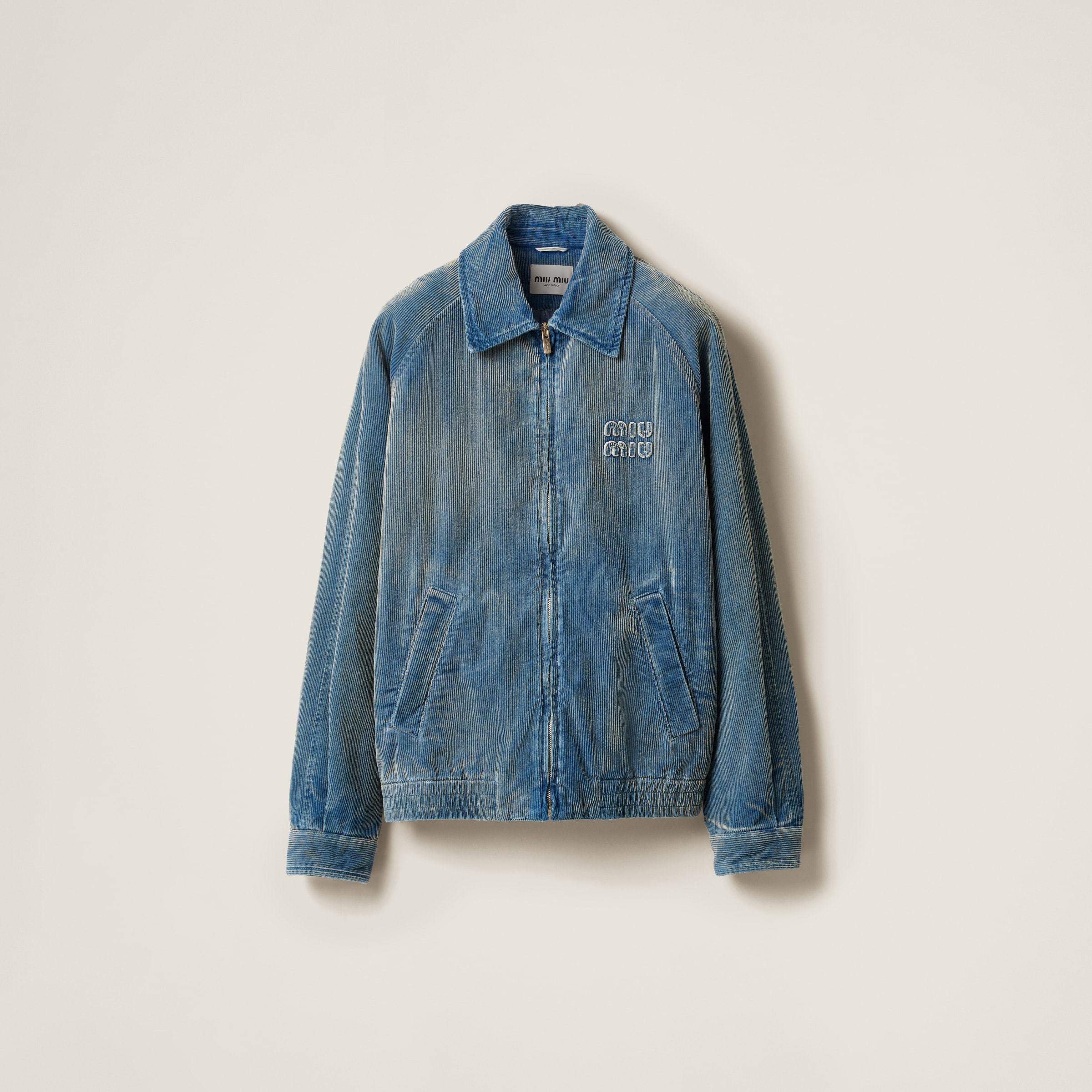 Washed corduroy blouson jacket