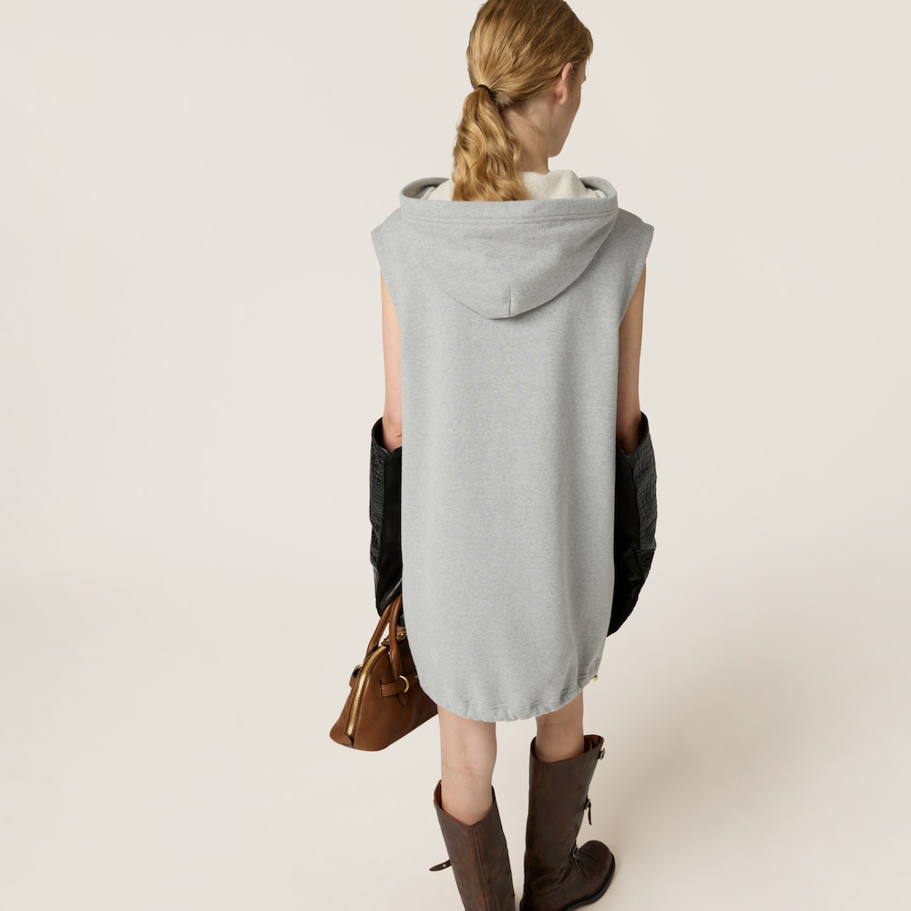 Cotton fleece hoodie dress