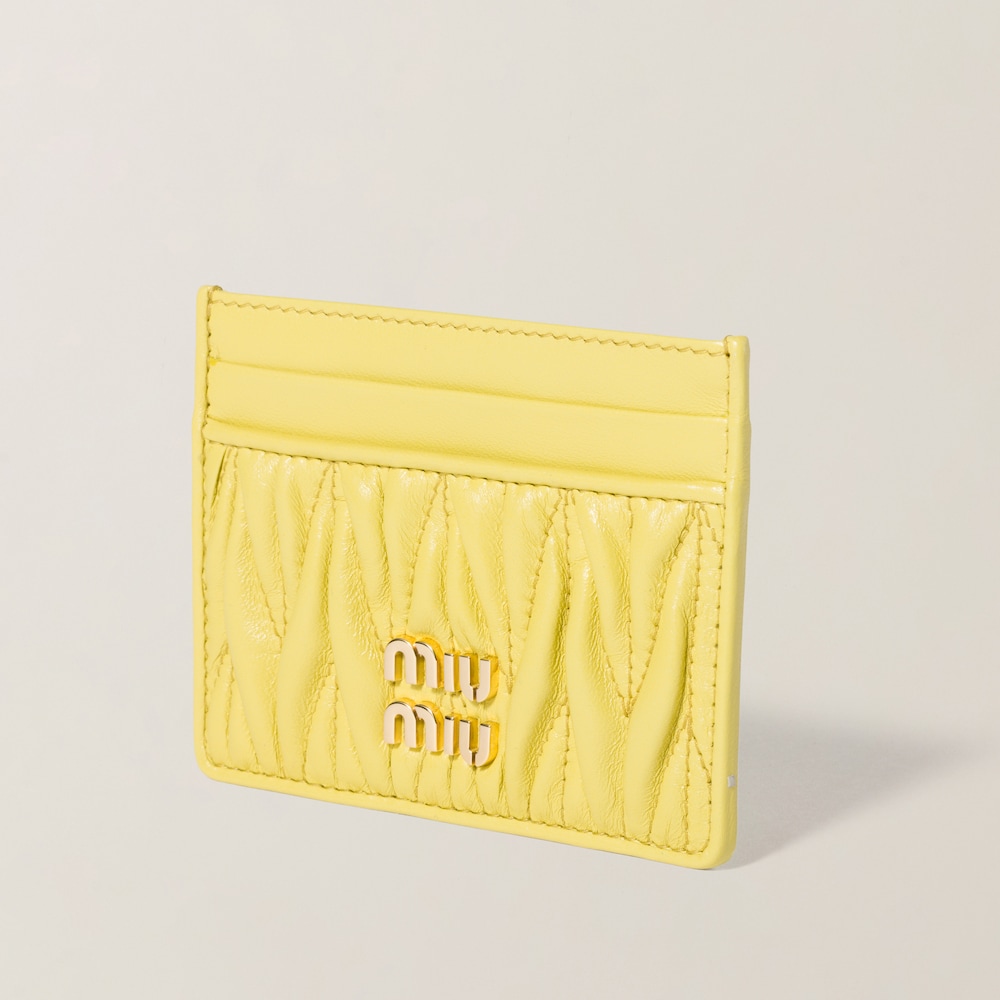 Matelassé nappa leather card holder
