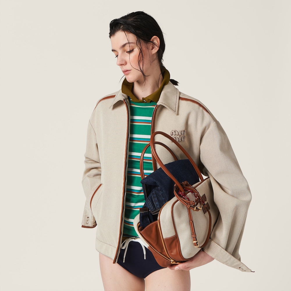 Jacquard canvas blouson jacket