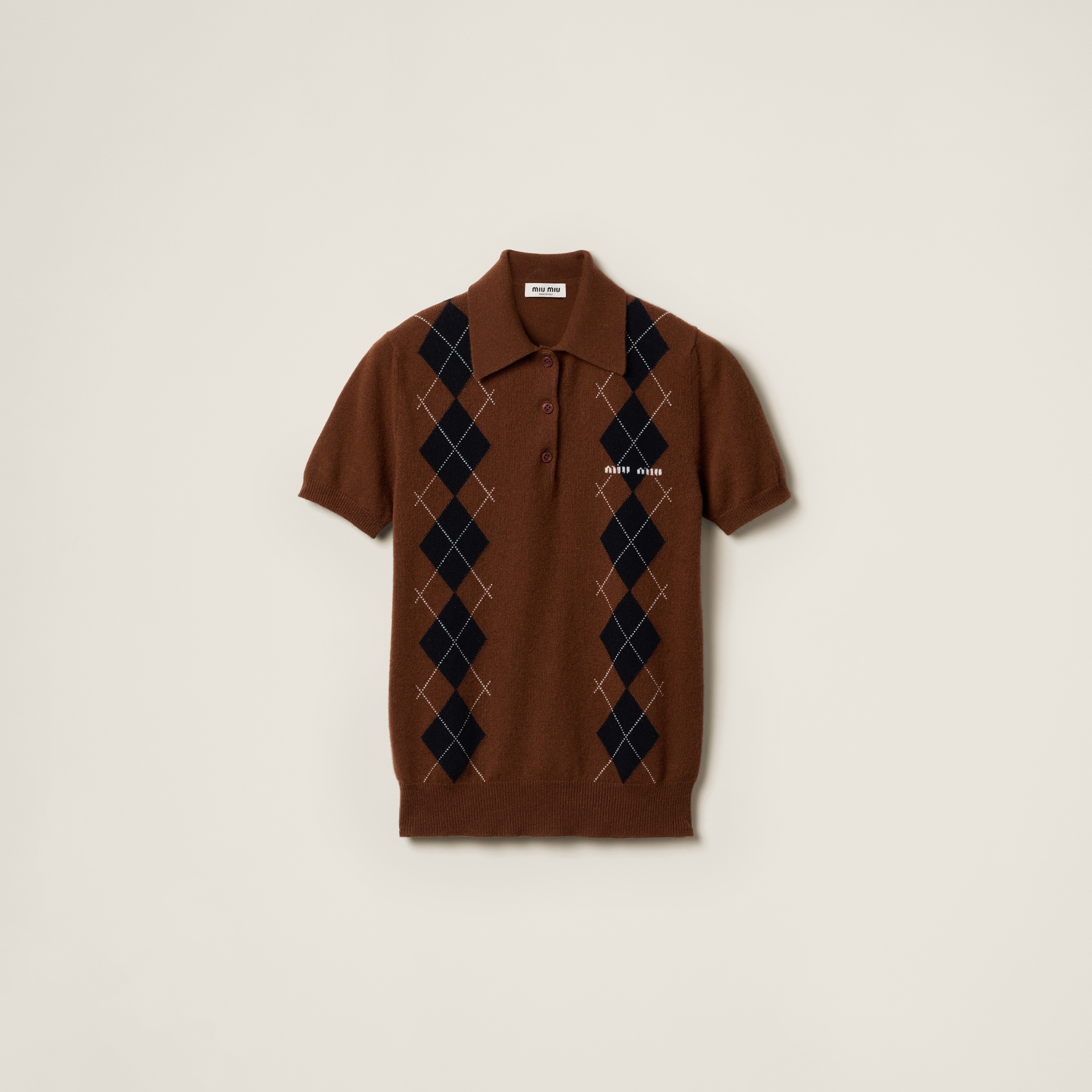 Cashmere knit polo shirt