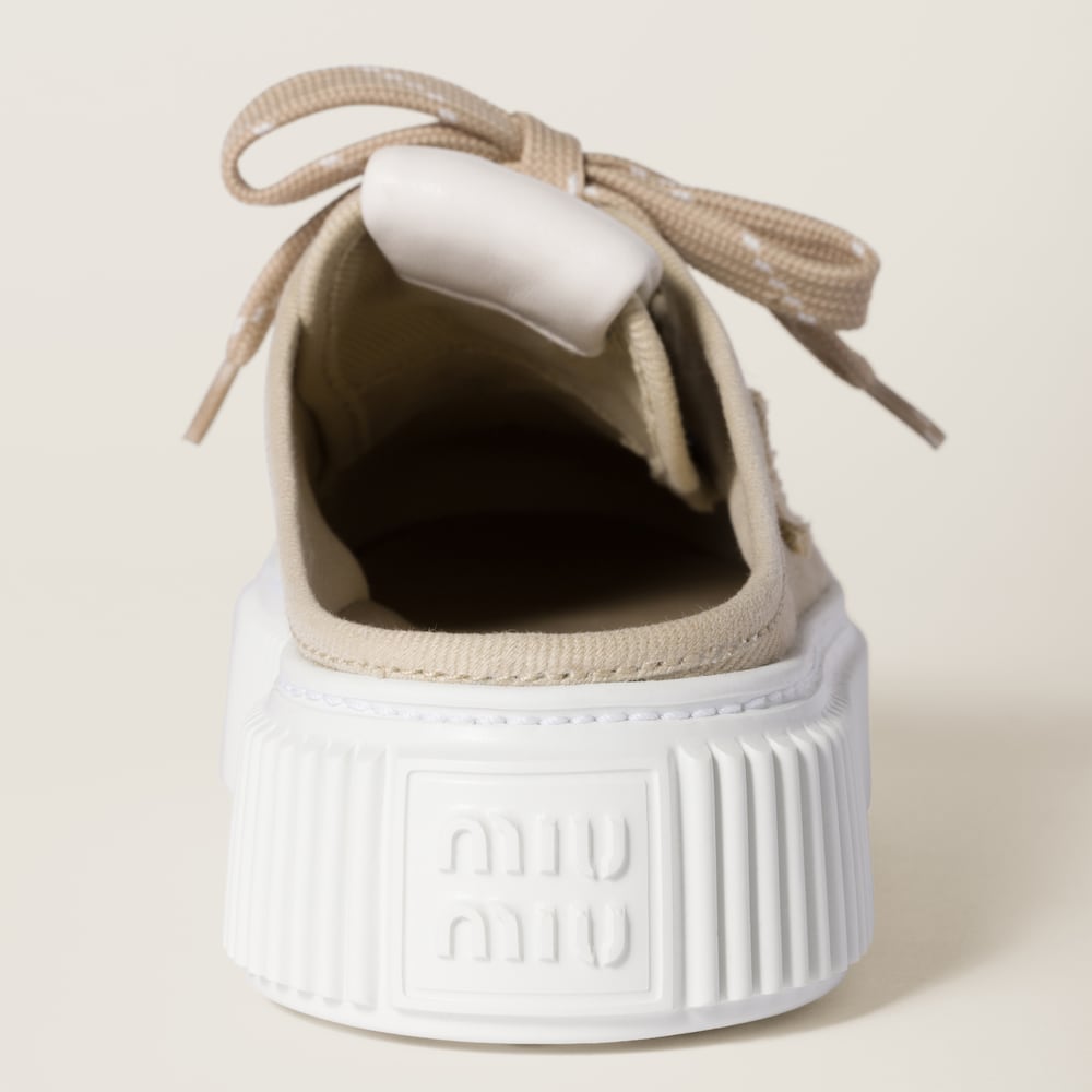 Denim sneaker mules