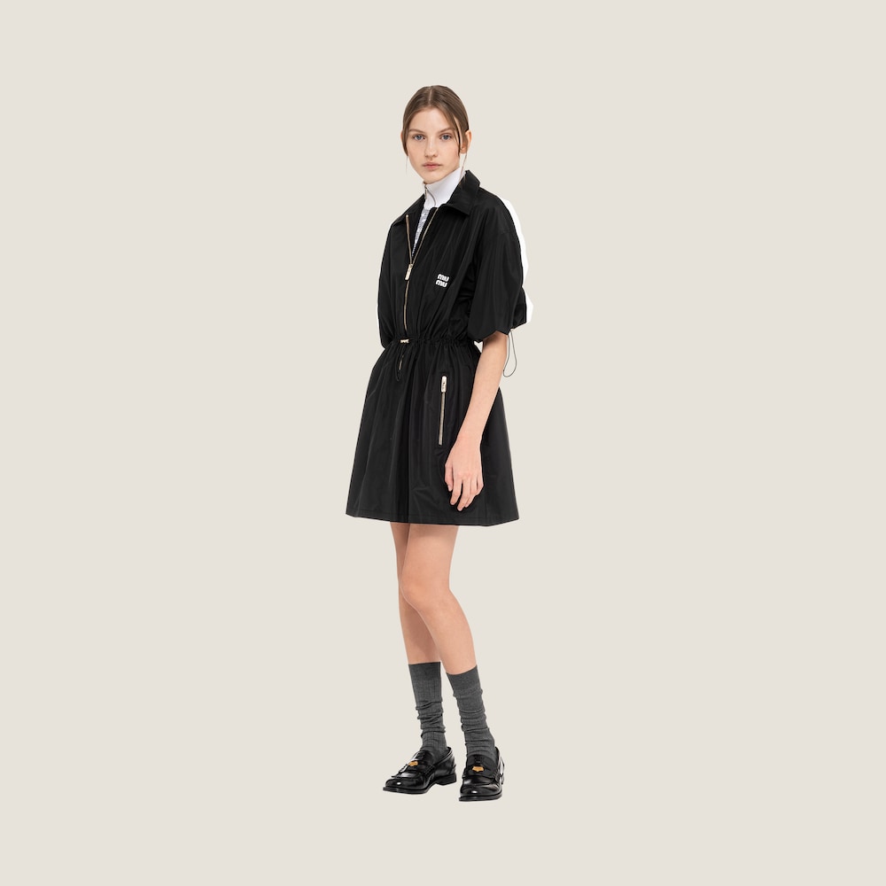 Technical silk mini-dress
