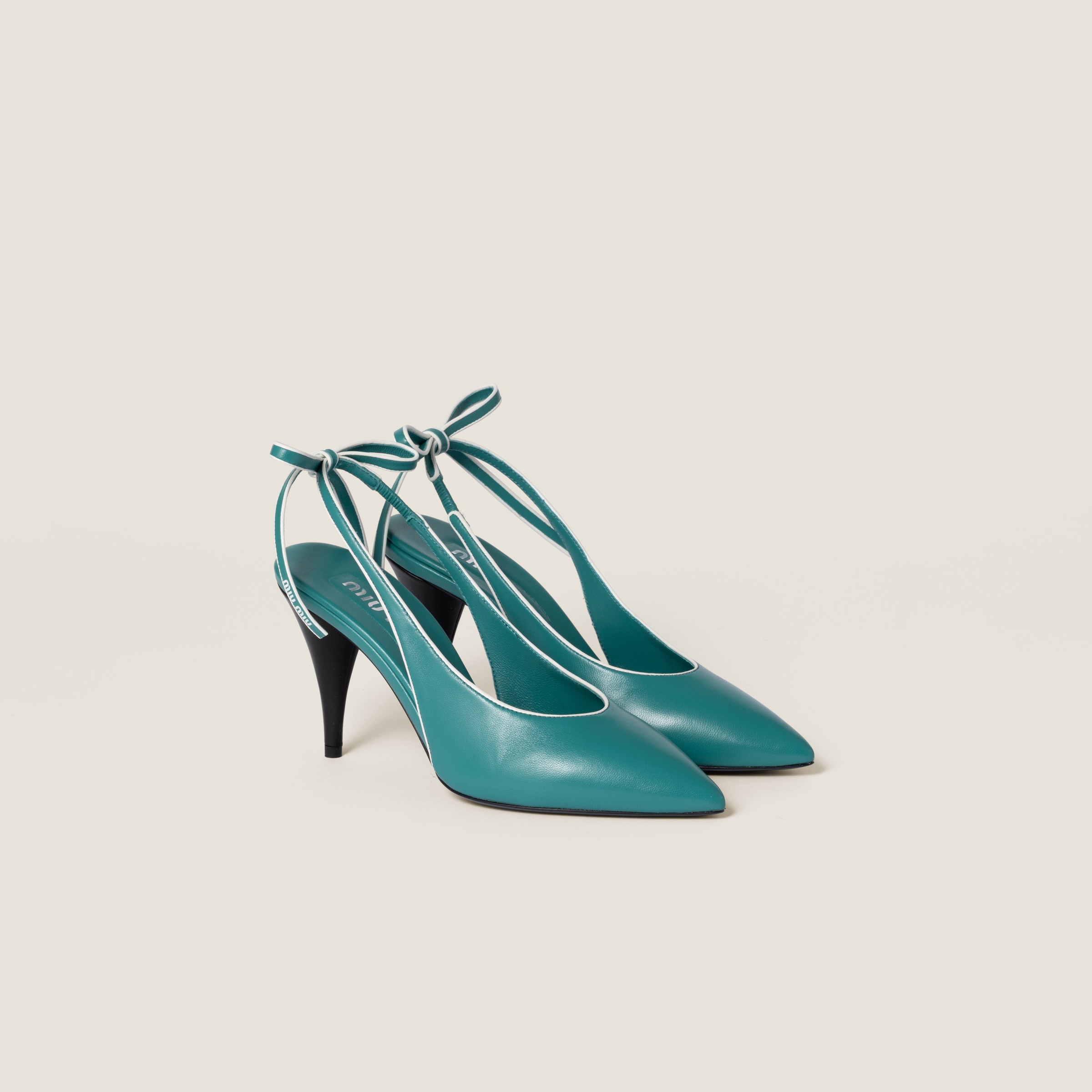 Nappa leather slingback pumps
