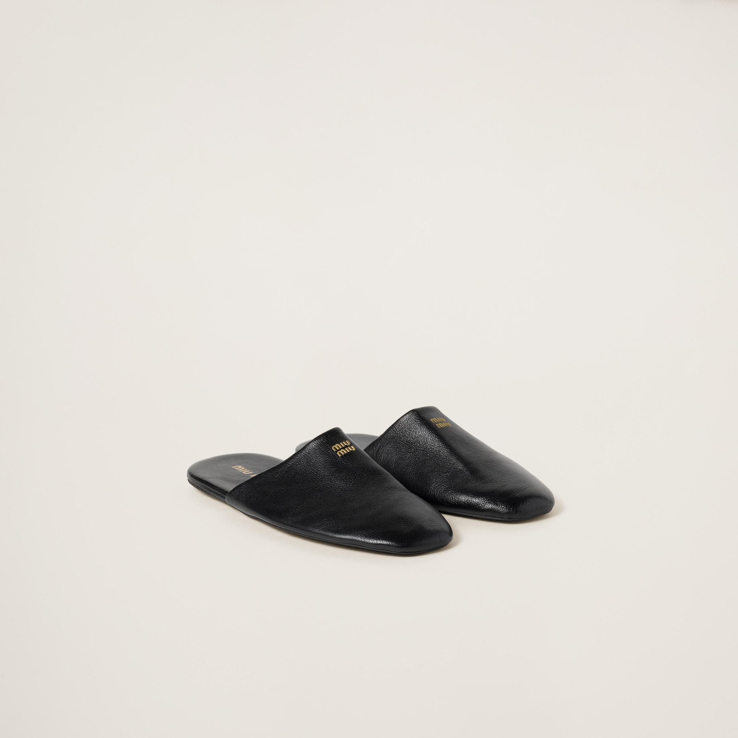 Leather slippers