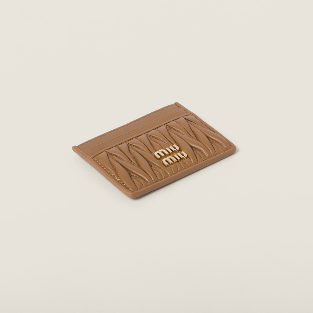 Matelassé nappa leather card holder