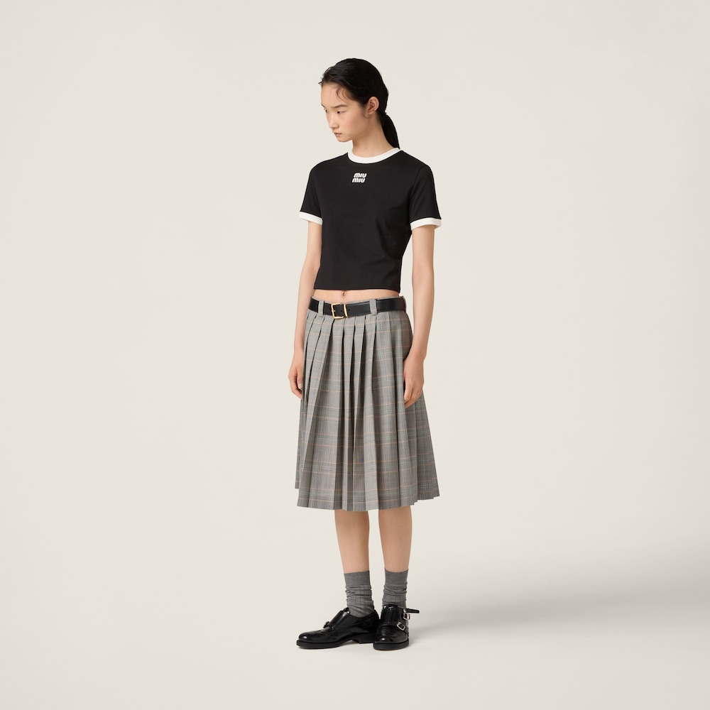 Cotton jersey T-shirt with embroidered logo